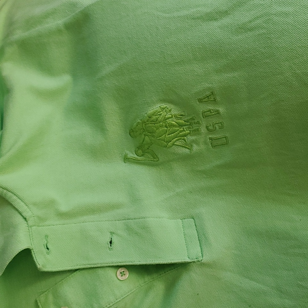 Polo men neon green pullover shirt size 2X slim fit - Picture 13 of 15